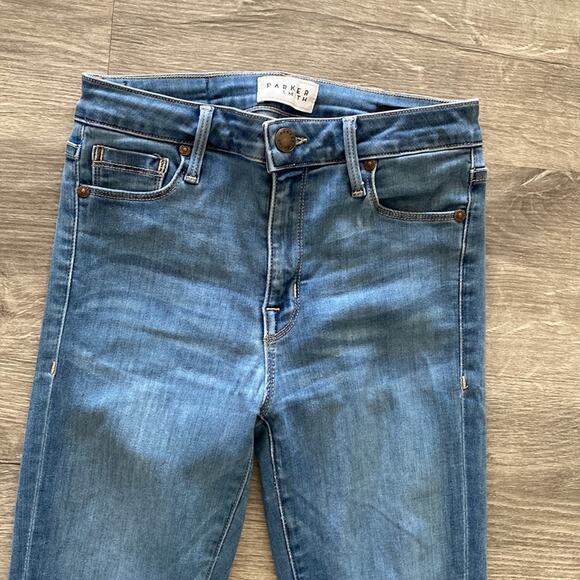 Parker Smith Light Wash Ankle Raw Hem High Waist Skinny Jeans Size 2/26 - Picture 2 of 13